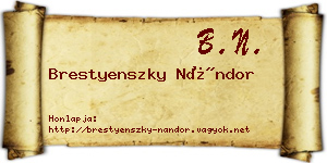 Brestyenszky Nándor névjegykártya